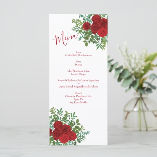 Roodrozenweddenschap Menu (Staand voorkant)