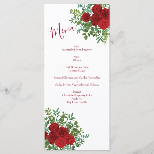 Roodrozenweddenschap Menu (Voorkant)