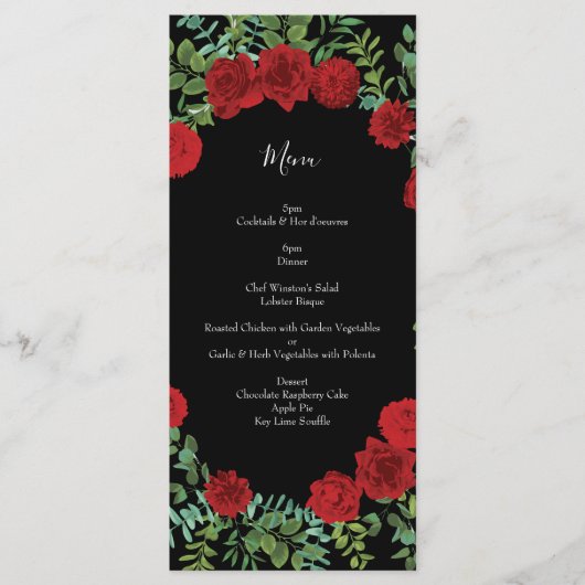 Roodrozenweddenschap Menu (Voorkant)
