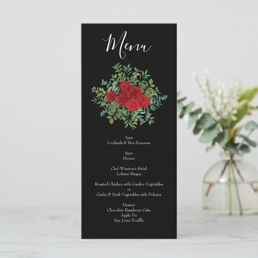 Roodrozenweddenschap Menu (Staand voorkant)