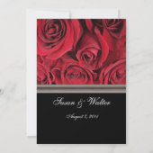 Roodrozenweddenschap met grijs lintje kaart (Achterkant)