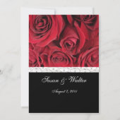 Roodrozenweddenschap met grijze harten kaart (Achterkant)