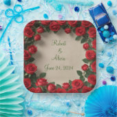 Roodrozenweddenschap Papieren Bordje (Feest)