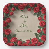 Roodrozenweddenschap Papieren Bordje (Voorkant)