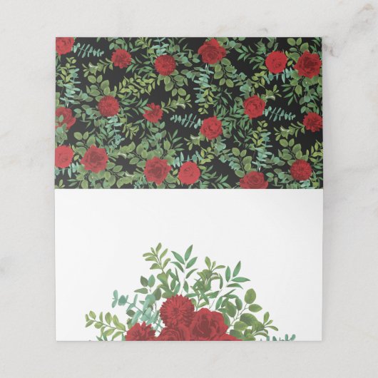 Roodrozenweddenschap Plaatskaartje (Buitenkant ongevouwen)