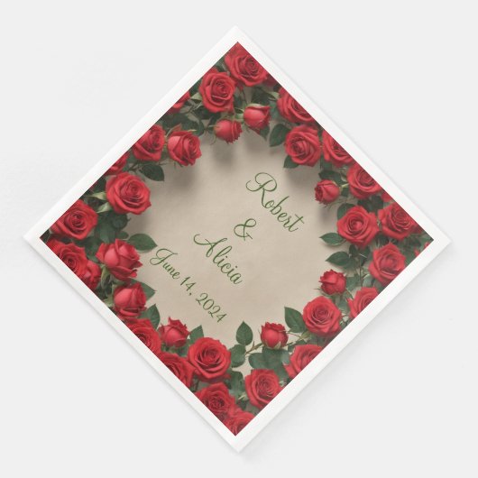 Roodrozenweddenschap Servet (Hoek)