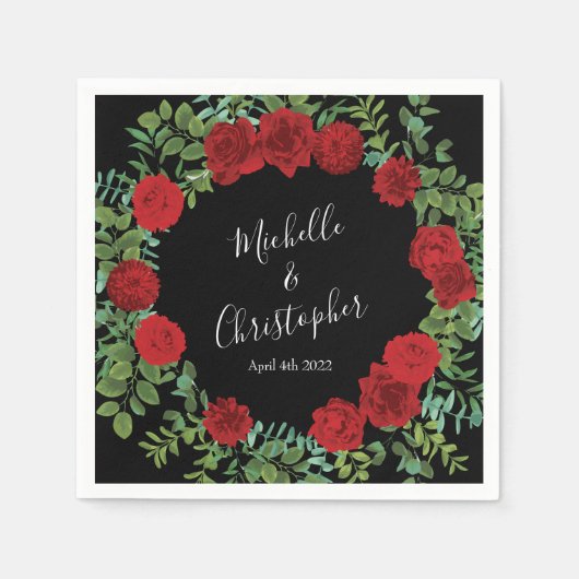 Roodrozenweddenschap Servet (Voorkant)