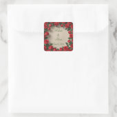 Roodrozenweddenschap Vierkante Sticker (Tas)