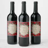 Roodrozenweddenschap Wijn Etiket (Flessen)