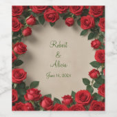 Roodrozenweddenschap Wijn Etiket (Enkel label)