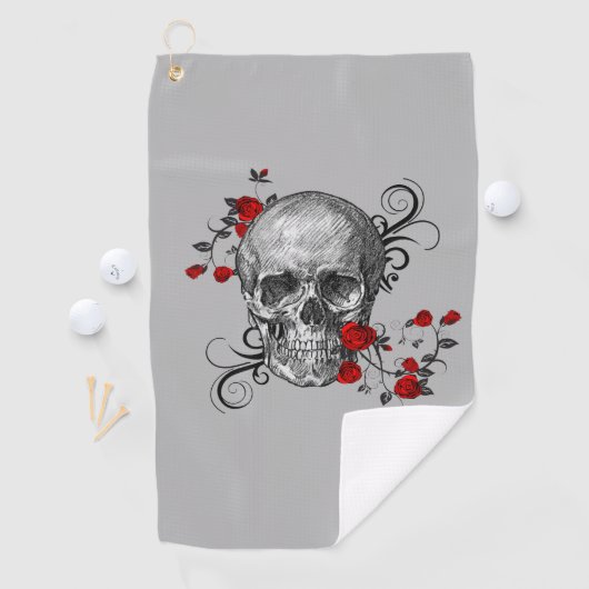 Roodrozenwijnstokken en huidpotloodschets golfhanddoek (Insitu)