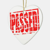 Roodrubberen stap-effect geslaagd keramisch ornament (Links)