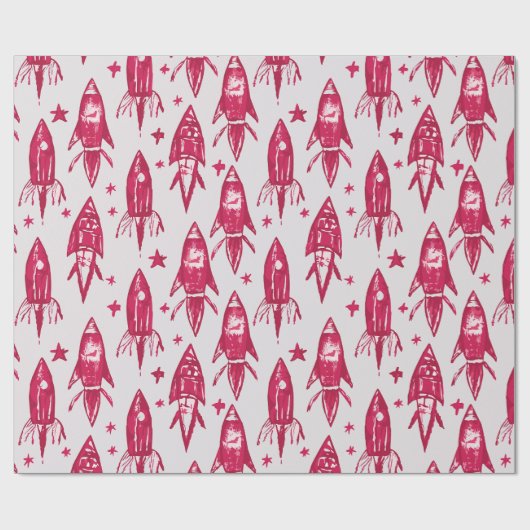Roodruimteraketten Cadeaupapier (Vlak)