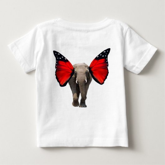 Roodscharnierend Baby T-shirt (Achterkant)
