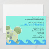 Roodschildpad 5x7 uitnodiging op verjaardag (Voorkant / Achterkant)