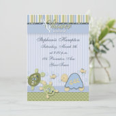 Roodschildpad en goudvis Baby shower Kaart (Staand voorkant)