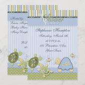 Roodschildpad en goudvis Baby shower Kaart (Voorkant / Achterkant)