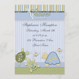 Roodschildpad en goudvis Baby shower Kaart