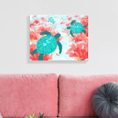 Roodschilfers — Koraal, Starfish, kauwvis Canvas Afdruk (Insitu (Woonkamer))