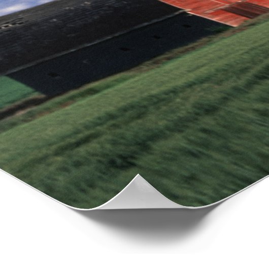 Roodschuur in het veld tarwe en gerst in Whitman Poster (Hoek)