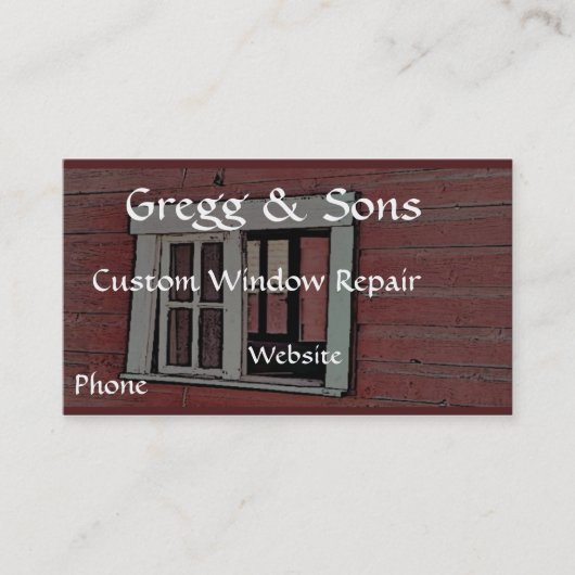 Roodschuurvenster Visitekaartje (Voorkant)