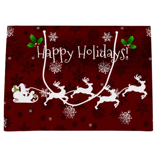 Roodseslantaarnslede en rendierenkusje groot cadeauzakje (Voorkant)