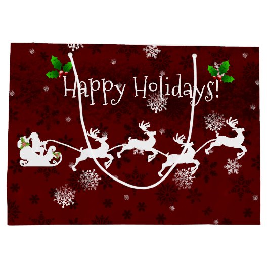 Roodseslantaarnslede en rendierenkusje groot cadeauzakje (Achterkant)