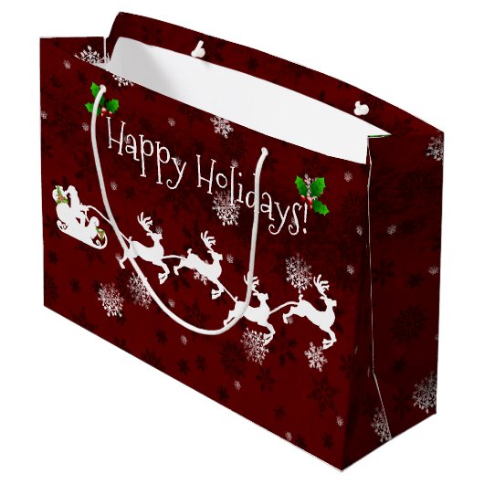 Roodseslantaarnslede en rendierenkusje groot cadeauzakje (Achterkant Gekanteld)