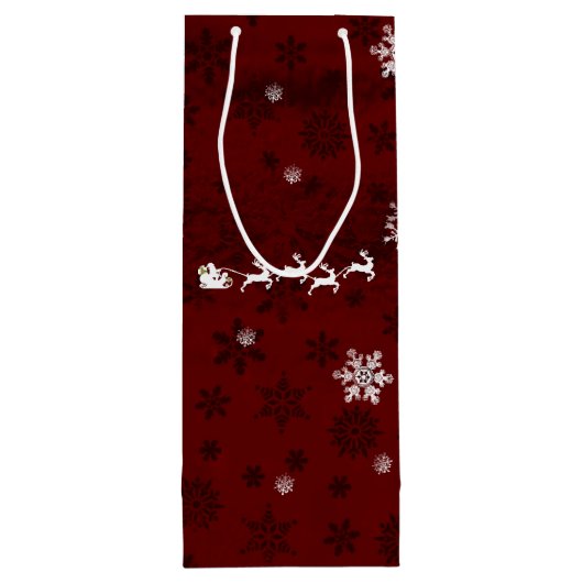 Roodseslantaarnslees en rendierwijn wijn cadeautas (Achterkant)