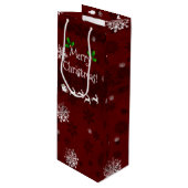 Roodseslantaarnslees en rendierwijn wijn cadeautas (Voorkant Gekanteld)