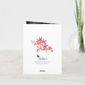 Roodsieraden orchidee waterverf bruiloft bedankt kaart (Achterkant)