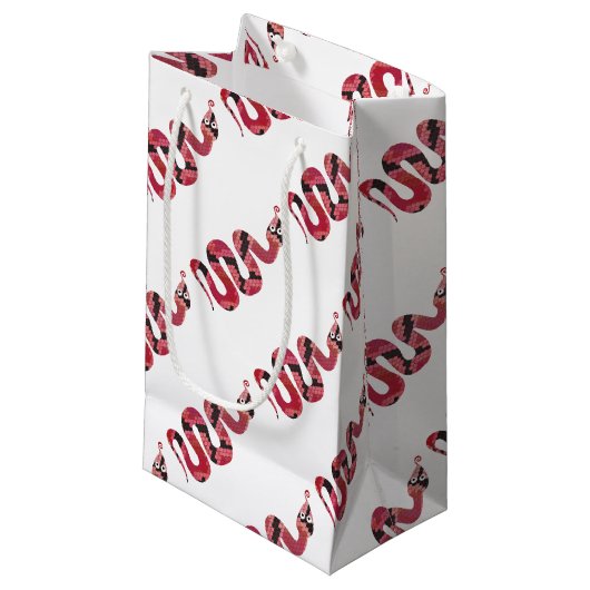 Roodslanke en rode zilhouetten klein cadeauzakje (Voorkant Gekanteld)