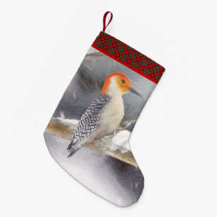 Roodsnavel-specht Schilderij Originele Vogel Kunst Kleine Kerstsok