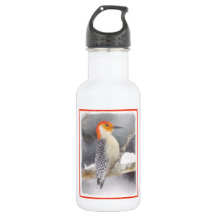 Roodsnavel-specht Schilderij Originele Vogel Kunst Waterfles