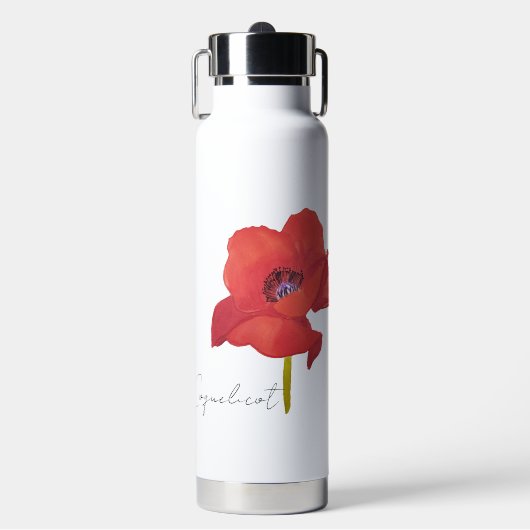 Roodsnavelbloem Waterfles (Voorkant)