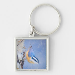 Roodsnavelboomklever Schilderij Originele Vogel Ku Sleutelhanger