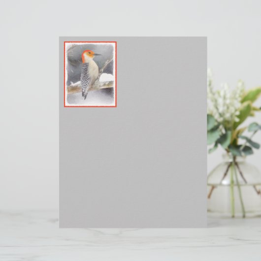 Roodsnavelspecht Schilderij Originele Vogel Kunst (Staand voorkant)