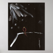 Roodsneeuwvogel als veer poster (Voorkant)