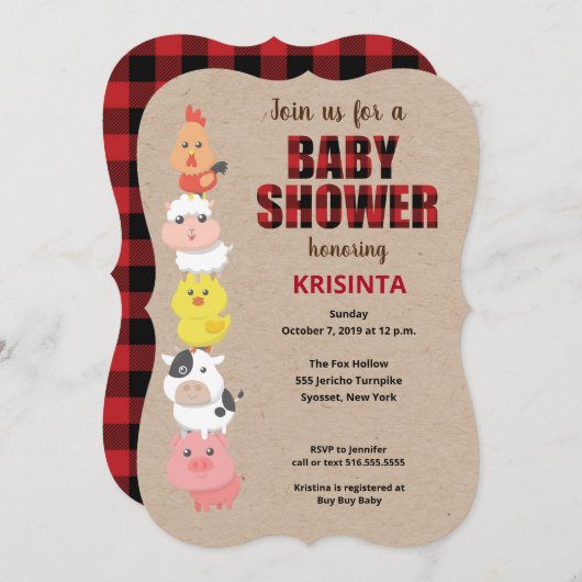 Roodspeldenjacht Baby shower Kaart (Voorkant / Achterkant)