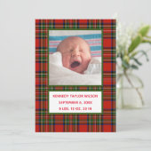 Roodspeldenkoninklijke aanmaningskaart aankondiging (Staand voorkant)