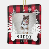 Roodspeldenroestbomen Dog Bone Pet Photo Keramisch Ornament (Links)