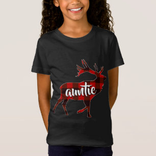 Roodspeldentante Buffalo-matchingrendierfamilie T-shirt