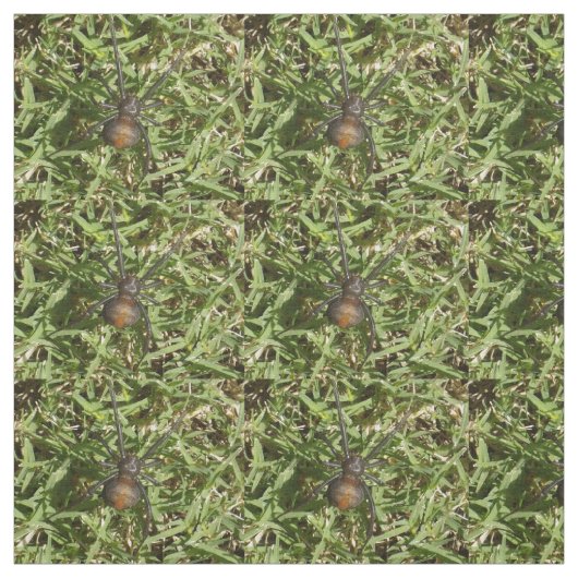 Roodspin op groene gras, stof (Swatch)