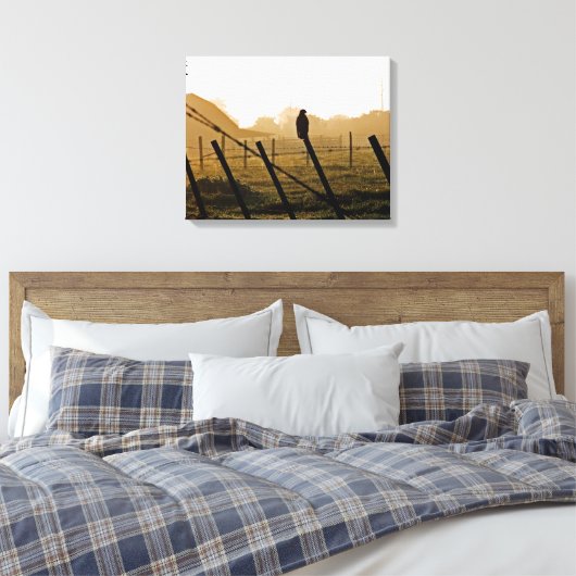 Roodstaart havik in de ochtend canvas afdruk (Insitu (Slaapkamer))
