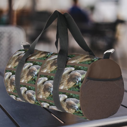 Roodstaart Hawk Patroon op Bruin Plunjezak