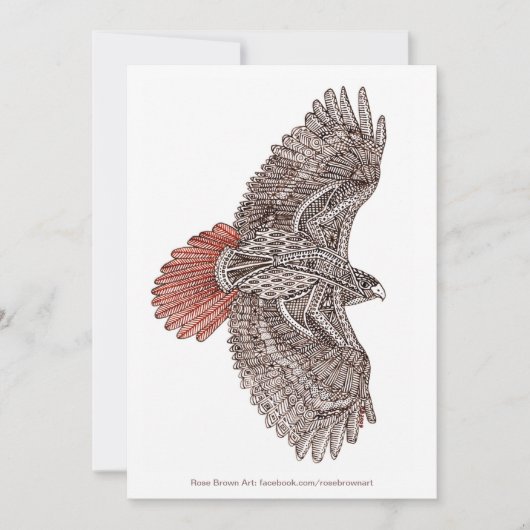 Roodstaart Hawk platte kaart met envelop (Voorkant)