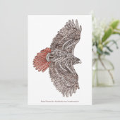 Roodstaart Hawk platte kaart met envelop (Staand voorkant)