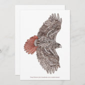 Roodstaart Hawk platte kaart met envelop (Voorkant / Achterkant)