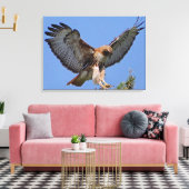 Roodstaart Hawk Soft Landing Stretch Canvas Print (Insitu (Woonkamer))