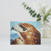 Roodstaart Hawk-textiel Briefkaart (Staand voorkant)
